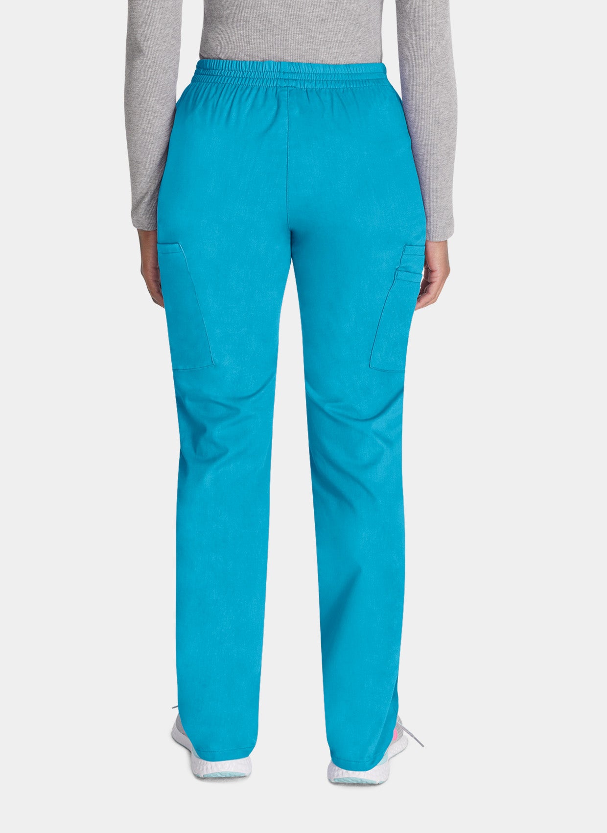 Dickies EDS Signature Ladies Natural Rise Tapered Leg Pull-on Scrub Trousers 86106-teal-Back