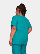 Cherokee Unisex Scrub Top - Teal - Back