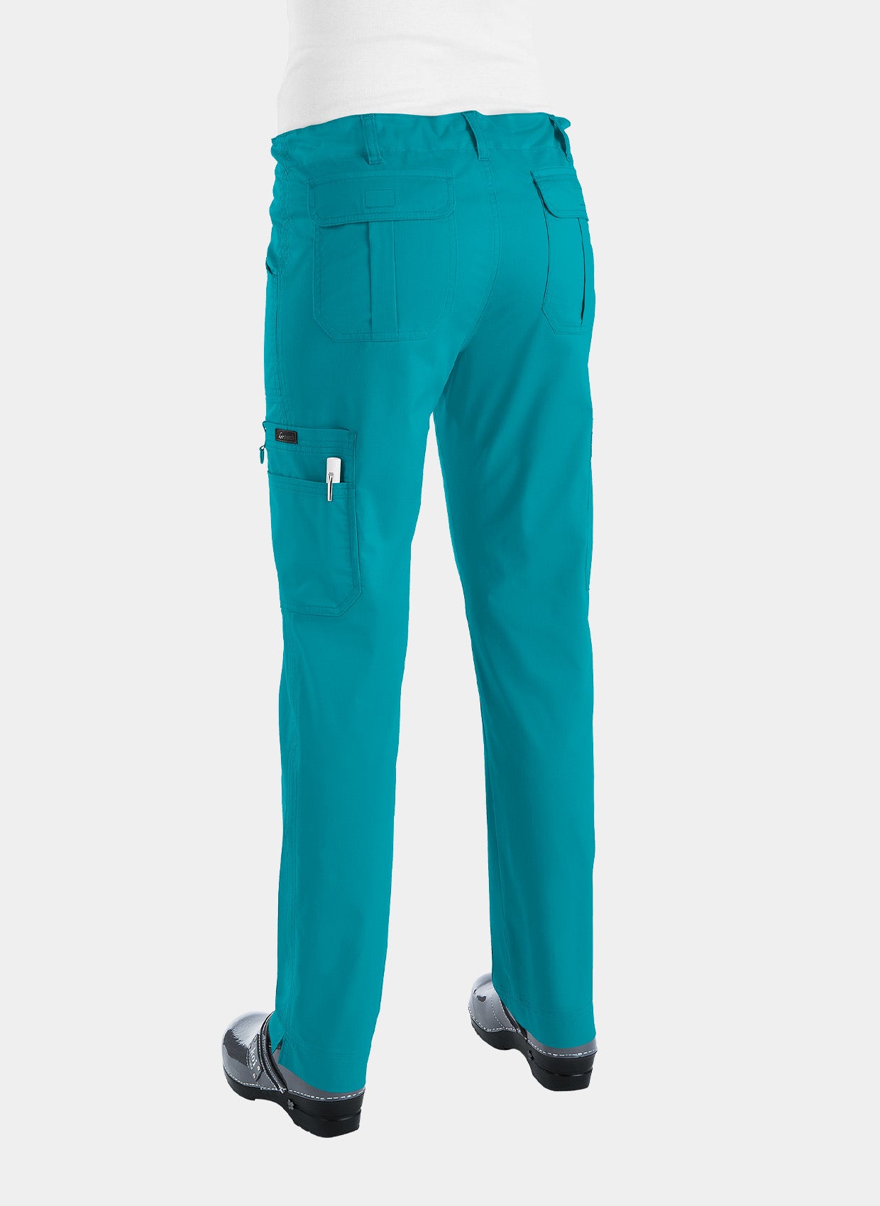 Koi Classics Lindsey Scrub Trousers - Turquoise - Back